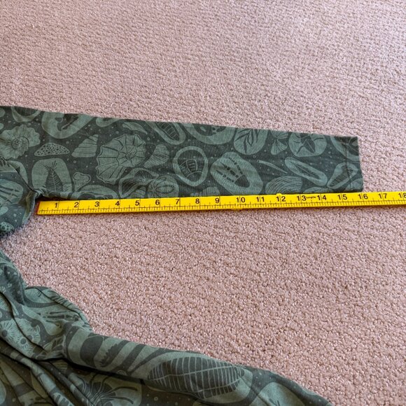Winter Water Factory Dress Copenhagen Green Fossil Print LS Organic Cotton XS - Picture 14 of 16